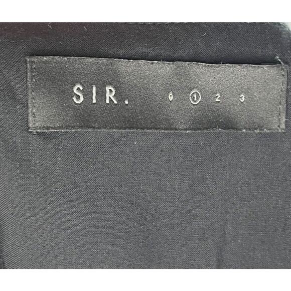 SIR THE LABEL Sz 1 4 S Black 100% Linen Tie Back Midi Dress - Picture 2 of 8